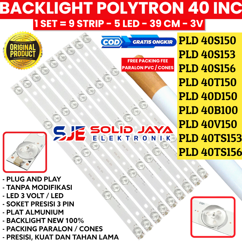 BACKLIGHT TV LED POLYTRON 40 INC PLD40S150 PLD40S153 PLD40S156 PLD40T150 PLD40B150 PLD40D150 PLD40V1