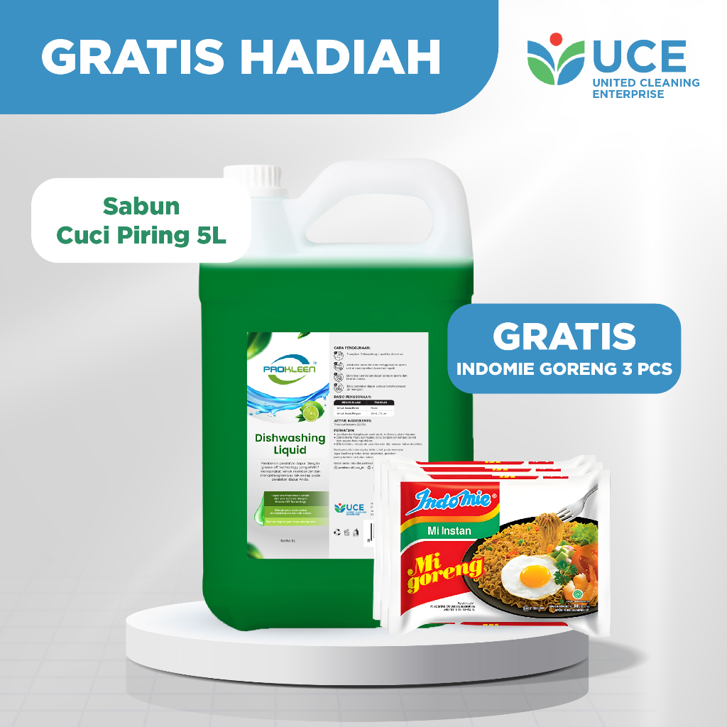 [FREE GIFT] Sabun Cuci Piring PROKLEEN Dishwashing Liquid 5L + INDOMIE