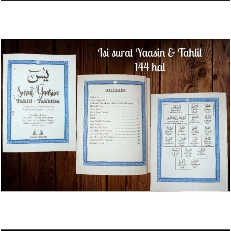 isi buku Yasin dan tahlil 144 halaman tanpa cover