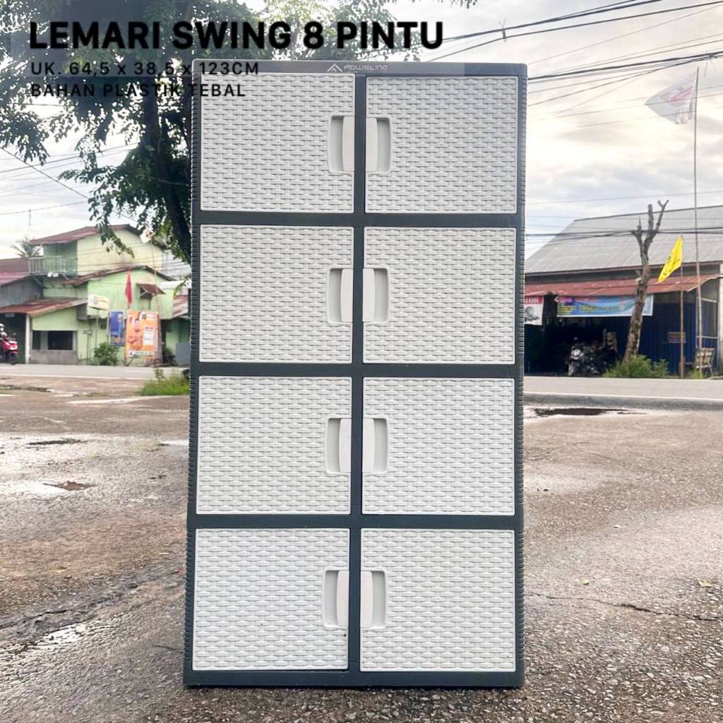 Lemari swing 8 pintu lemari pakaian lemari anti rayap lemari anti jamur lemari putih ungu biru pink