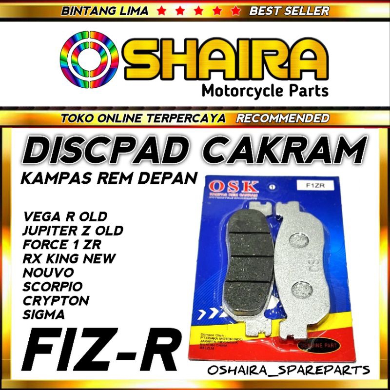 KAMPAS CAKRAM/DISCPAD/KAMPAS REM DEPAN FIZ R/KAMPAS REM DEPAN VEGA LAMA