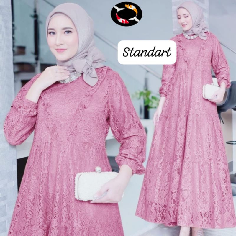 GAMIS BROKAT WANITA LAPIS FURING MODEL TERBARU SUPER MEWAH/GAMIS WANITA IMPORT PREMIUM