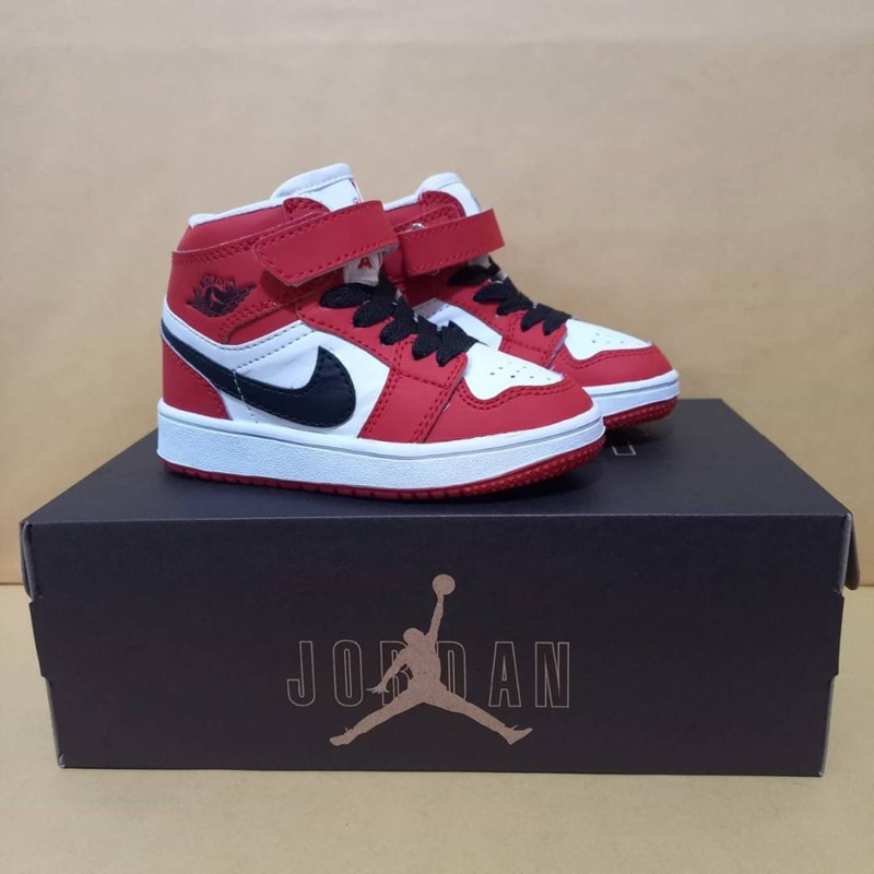 Sepatu Anak Laki-laki dan Perempuan Jordan High Merah Putih