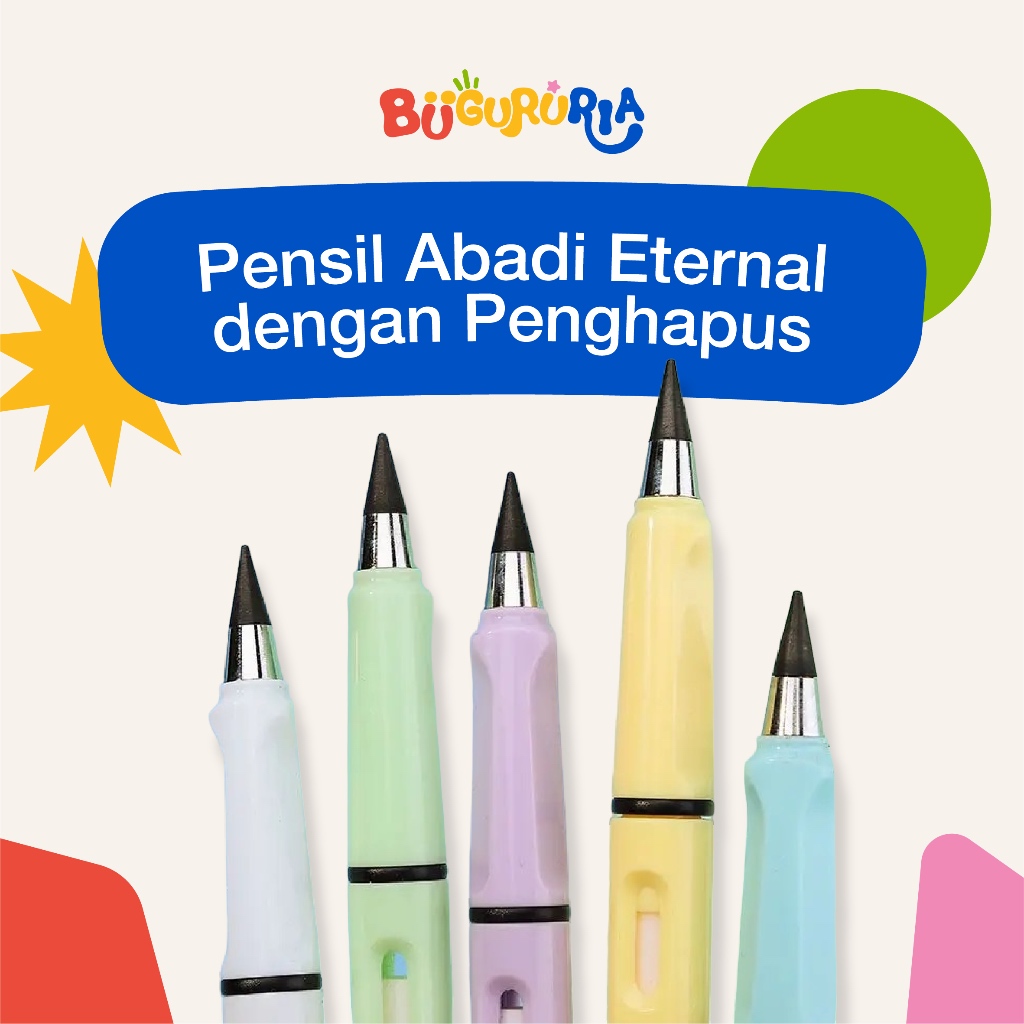 

Bu Guru Ria - PENSIL ABADI ETERNAL + PENGHAPUS / PENSIL TANPA BATAS / PENSIL ETERNAL PLUS ERASER / PENSIL TIDAK BISA HABIS