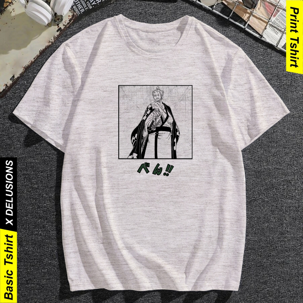 Kaos Anime Pria Wanita One Piece Zoro Vintage Tee Oversize Streetwear Tshirt Baju Distro Onepiece