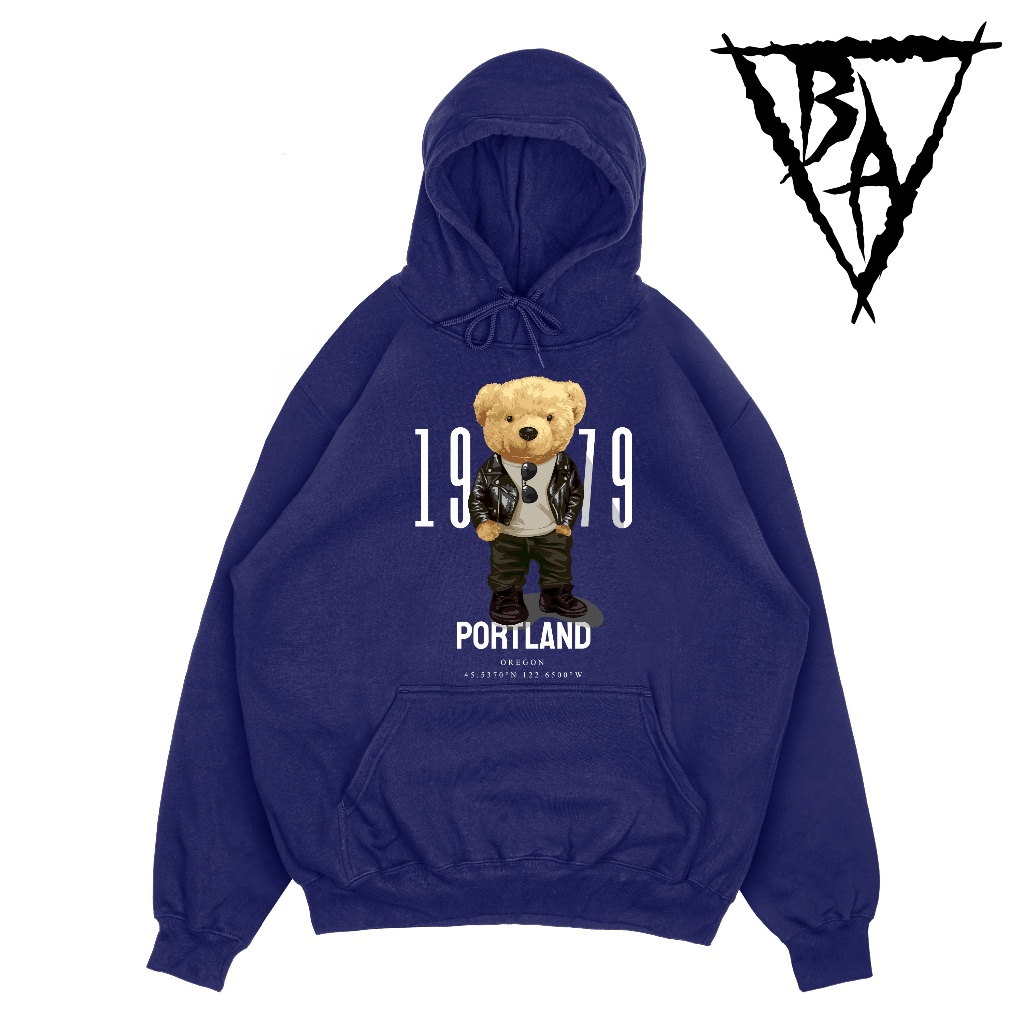 Hoodie Oversize Portland Edition Original By Black Anthem jaket distro sweater 24 - Biru Navy