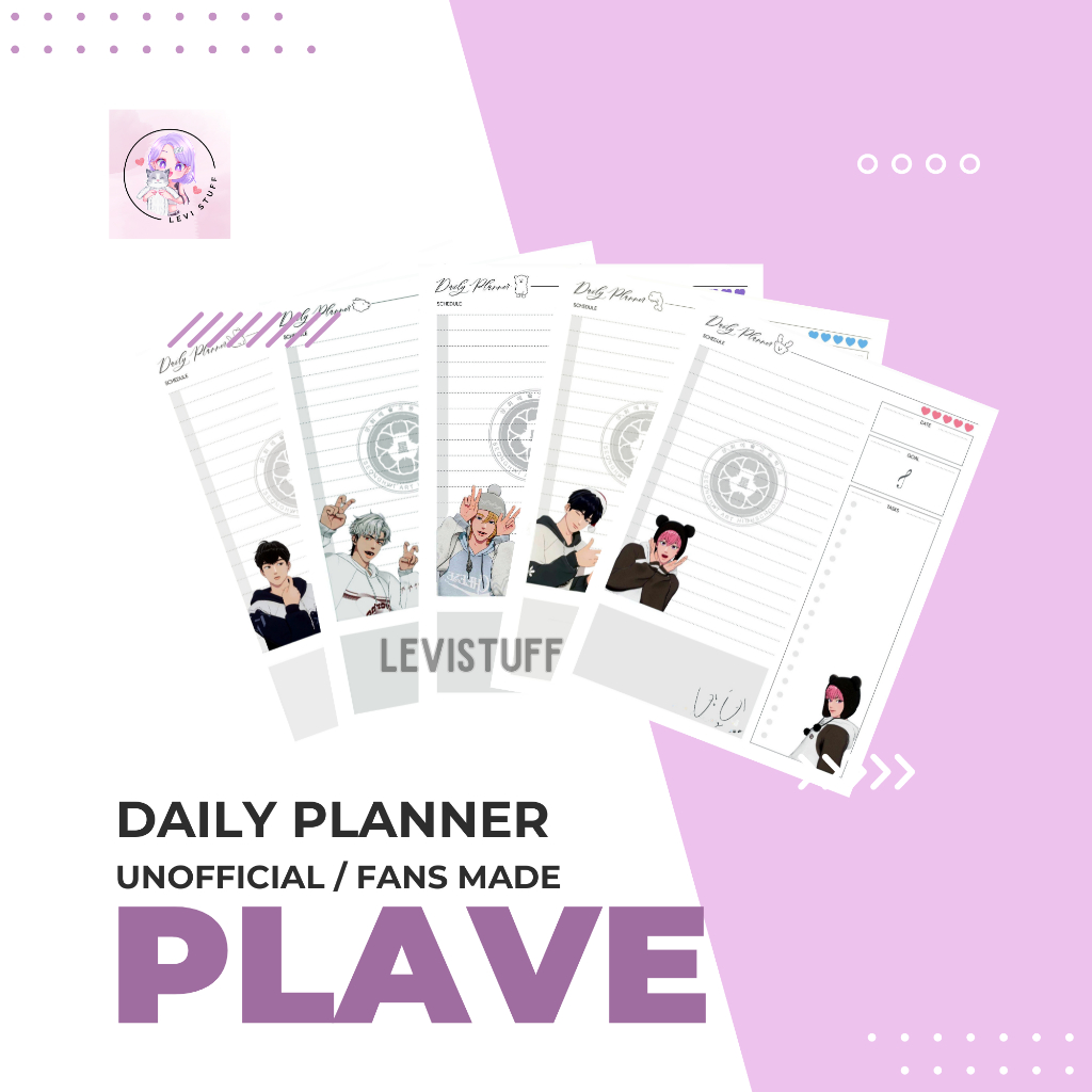 

Plave Daily Planner A5 isi 10PCS Bookpaper/ HVS 100gsm/ Murah/ Cute/ Idol Korea/ Aesthetic