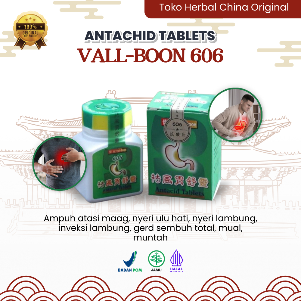 [100% ORIGINAL] VALL-BOON 606 ASLI ANTACID TABLETS OBAT MAAG | NYERI LAMBUNG | INVEKSI LAMBUNG | NYE