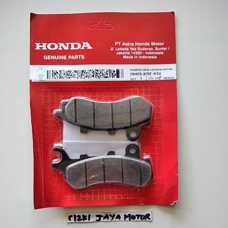 Dispad kampas rem cakram depan pcx 06455-KRE-K02 asli AHM