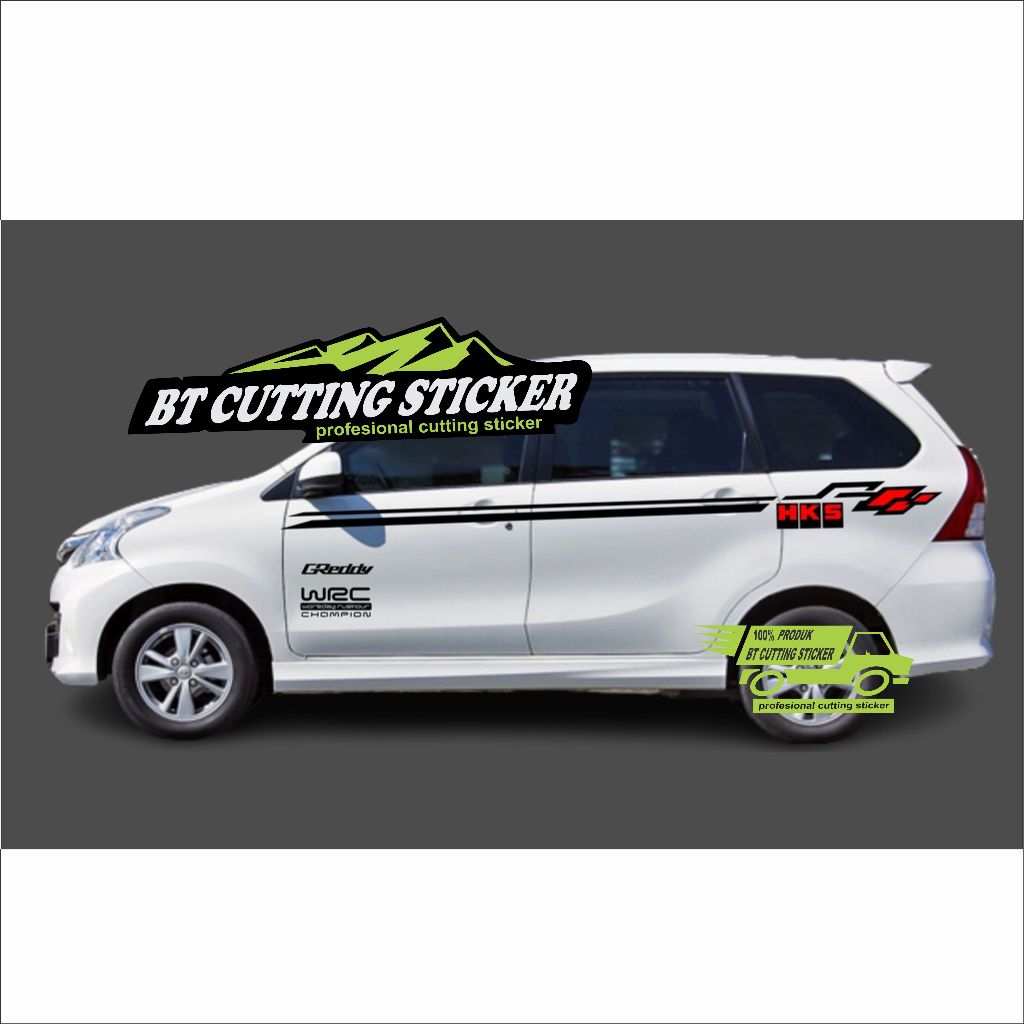 sticker stiker mobil toyota avanza cutting sticker mobil avanza HKS keren terbaru
