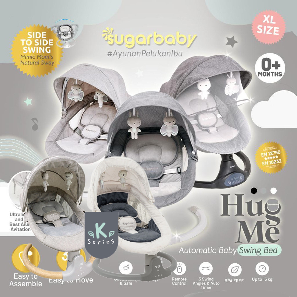 SUGAR BABY BOUNCER SWING HUG ME | HUGME K SERIES | HUGME BED XL | HUGME WITH TABBLE sugarbaby