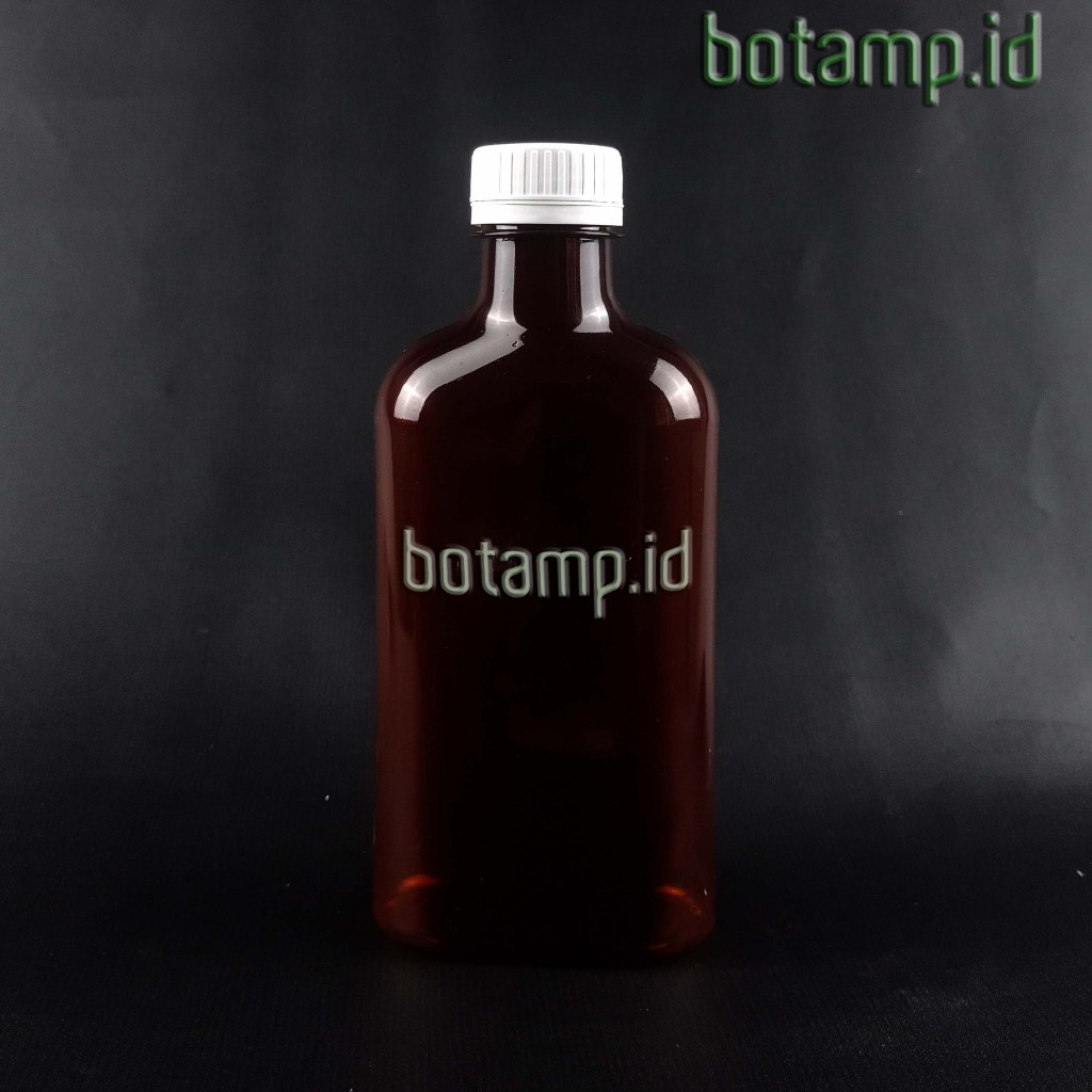 Botol Plastik Gepeng 250-300ml Amber TEBAL