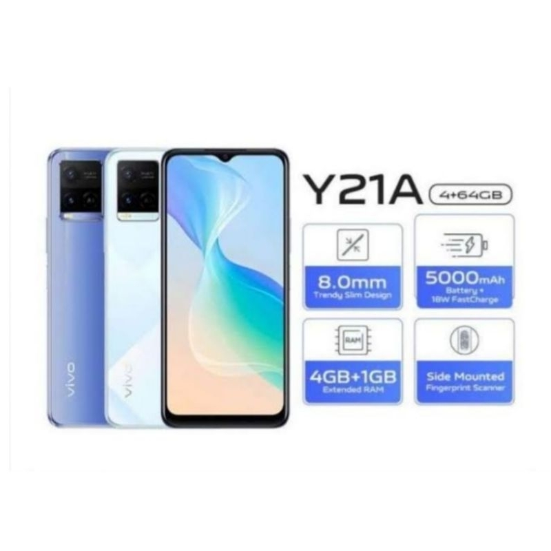 HP VIVO Y21A 4/64 GB - VIVO Y21 A RAM 4GB ROM 64GB GARANSI RESMI VIVO