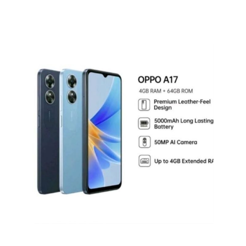 HP OPPO A17 4/64 GB - OPPO A 17 RAM 4GB ROM 64GB GARANSI RESMI OPPO