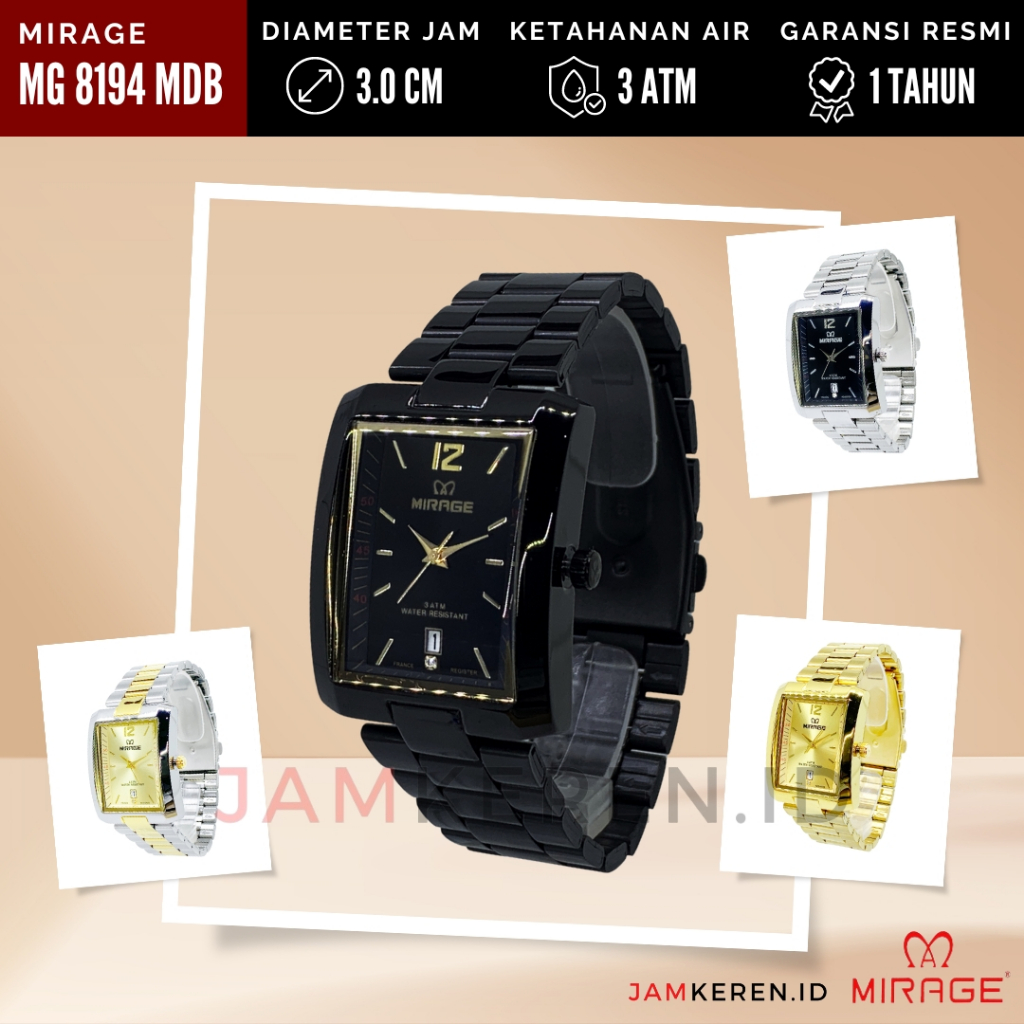 JAMKEREN Mirage Original Jam Tangan Pria Mirage 8194M 8194 M Original dan Bergaransi Resmi / Jam Tan