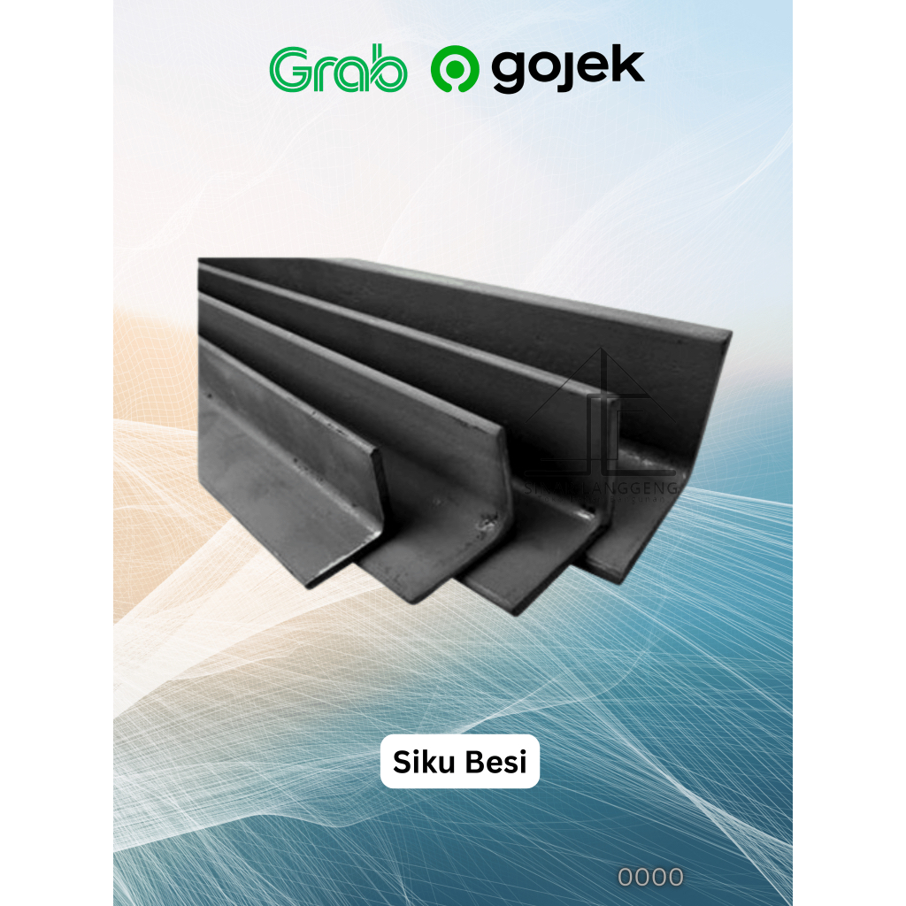 (Min order 5btg) Besi Siku 5x5 Hitam Tebal +- 4MM , Panjang 6 Meter
