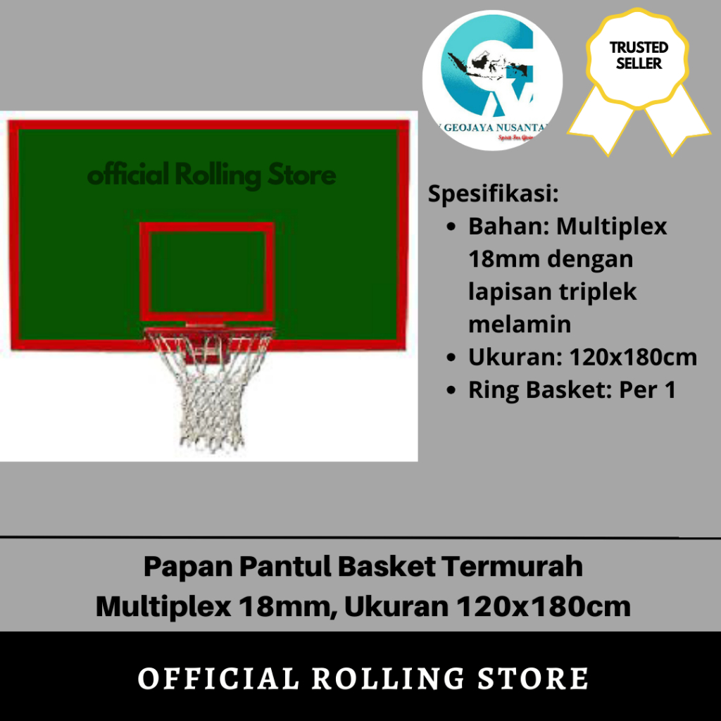 Papan Pantul Basket Termurah - Multiplex 18mm, Ukuran 120x180cm