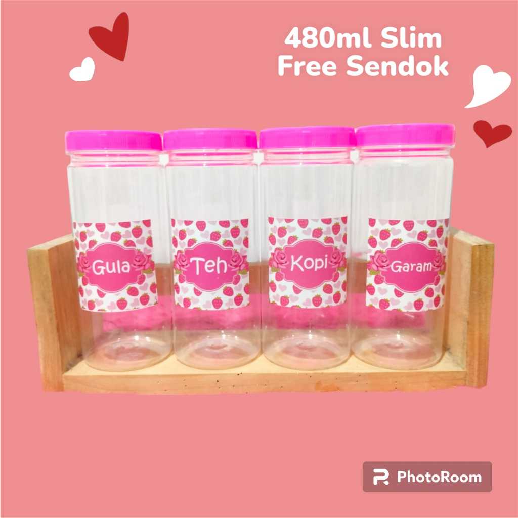 Toples Pink 480 ML/ Toples bumbu Strawberry / toples bumbu free stiker / toples tutup pink/ toples b