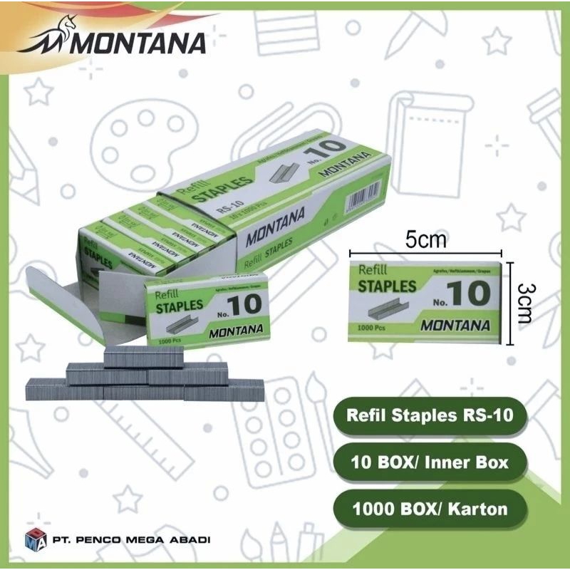 

isi staples 1 no 10 isi 1000 murah