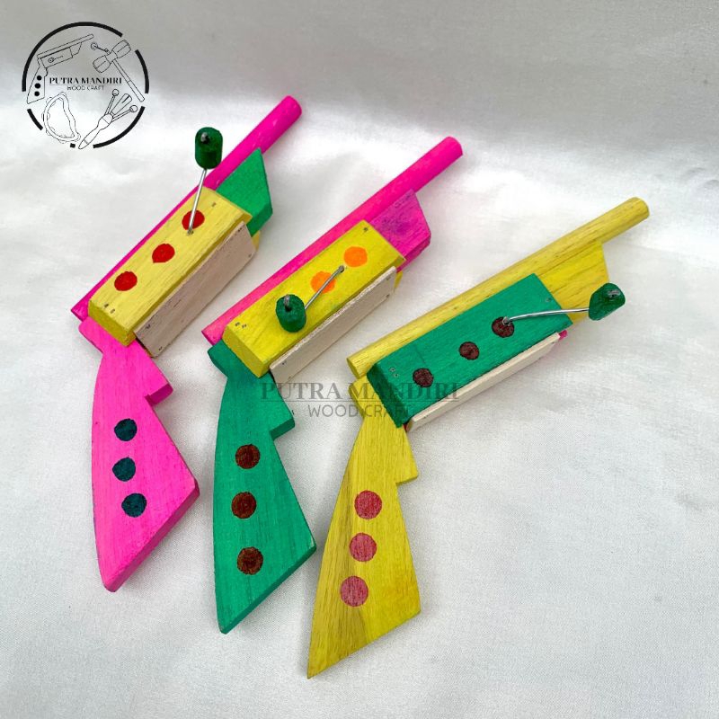 Mainan Anak Pistol Kayu Mainan Etek Jadul Tembakan Kayu Tradisional Murah Berkualitas Putra Mandiri