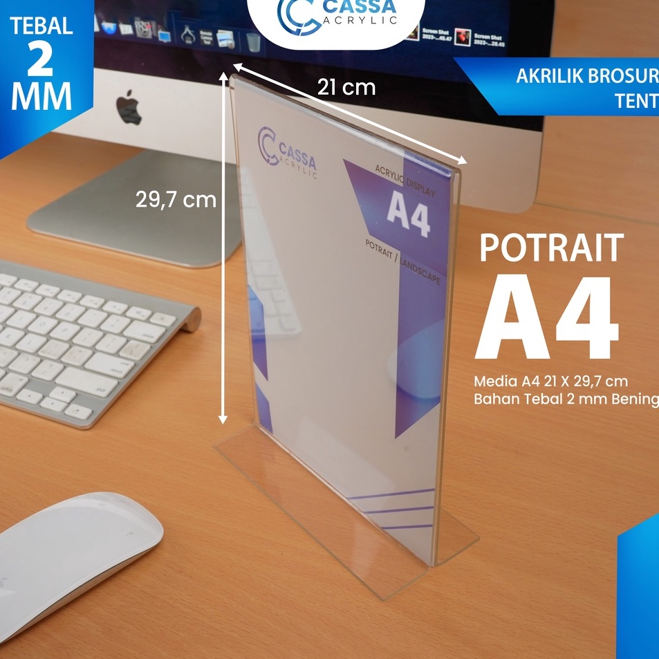 

KODE 7INUR CASSATEMPAT BROSUR A4 T POTRAIT 2 SISI AKRILIK DISPLAY TENT HOLDER TENT CARD