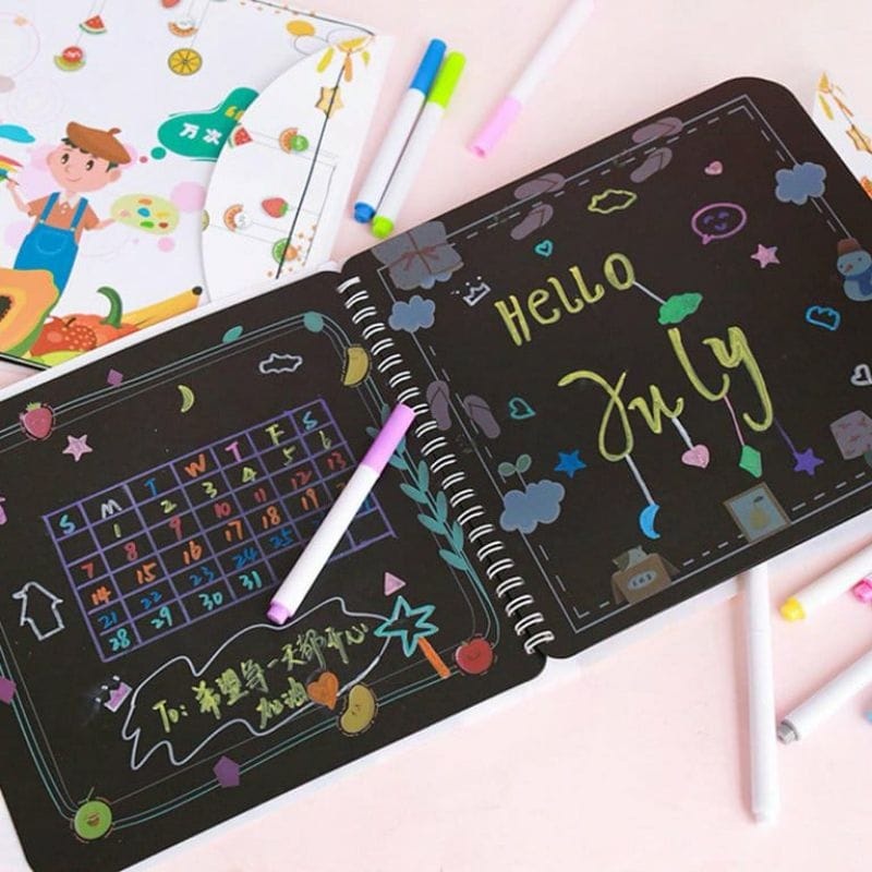 

HJK Recyclabe Drawing Book/Buku Gambar Bisa Di Hapus Reusable Magic Drawing Book