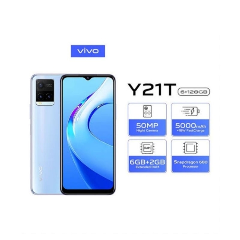 HP VIVO Y21T 6/128 GB - VIVO Y21 T RAM 6GB ROM 128GB GARANSI RESMI VIVO