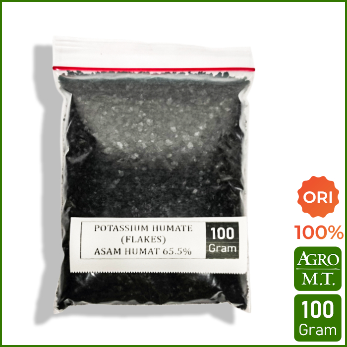 Asam Humat 65% Flakes (100 gram) - Pupuk Potassium Humate