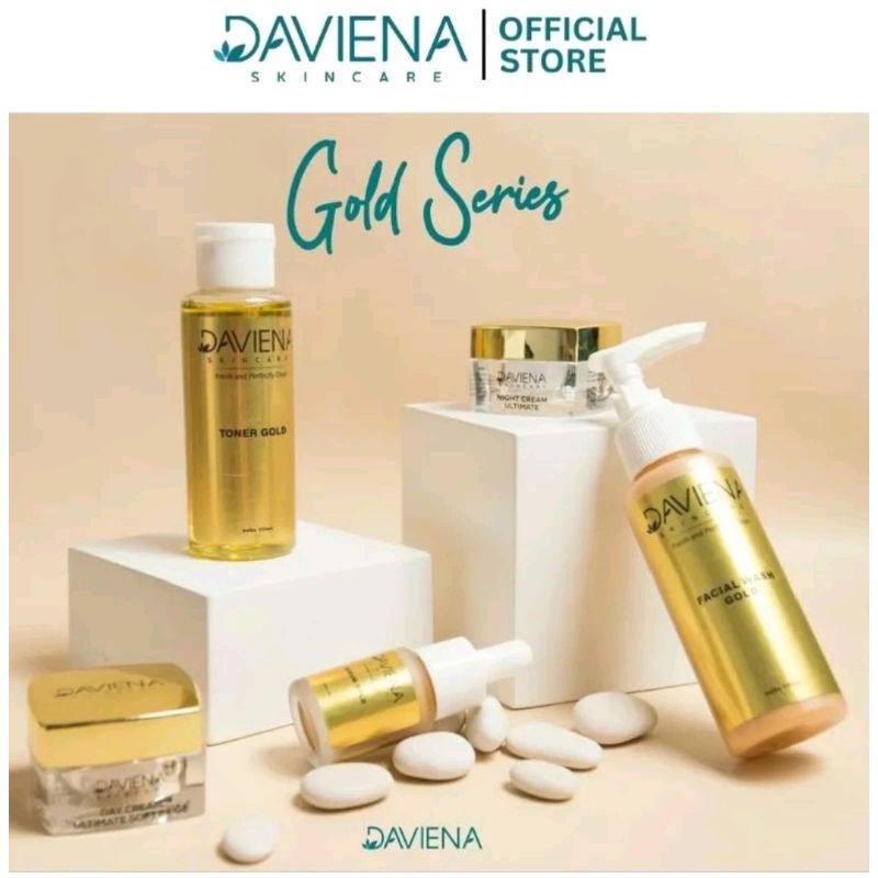 Daviena Skincare Gold Series | Paket Daviena Skincare 5in1 | Daviena Skincare Paket Gold | Daviena S