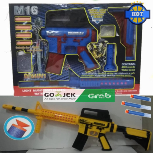 Promo Guardian M16 DIY 4in1 Water Bomb Gun / Peluru Soft Bullets dan Gel Diskon
