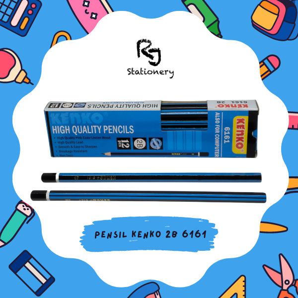 KENKO PENSIL / PENCIL 2B-6161 Biru Strip Hitam
