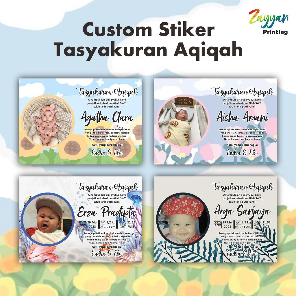 

Sticker Aqiqah Selapanan Aqiqah Aestetik, Cantik, Lucu Express Tanpa PO