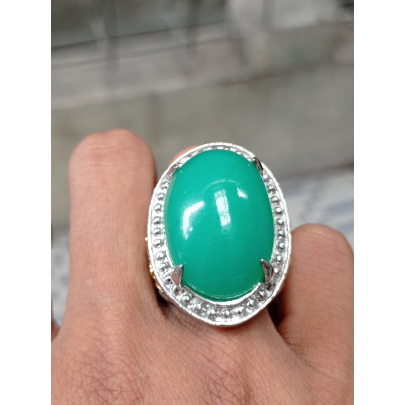 CINCIN BATU BACAN DOKO OVAL JUMBO SIZE ASLI CHATAM