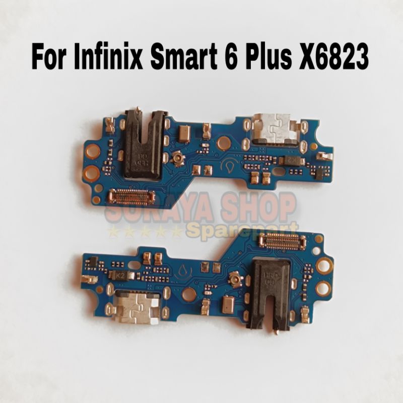 papan cas infinix smart 6 plus X6823 pcb konektor charger board mic usb Original
