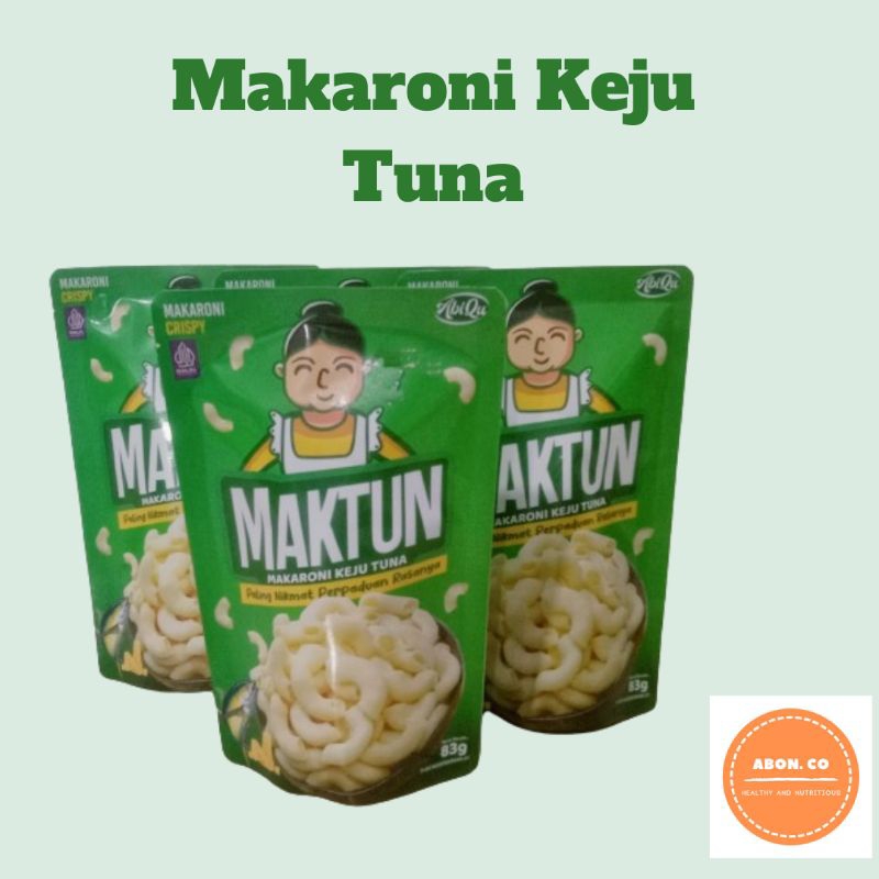 

ABIQU MAKTUN Makaroni Keju Tuna 83gr Snack Balita Enak Sehat Bergizi