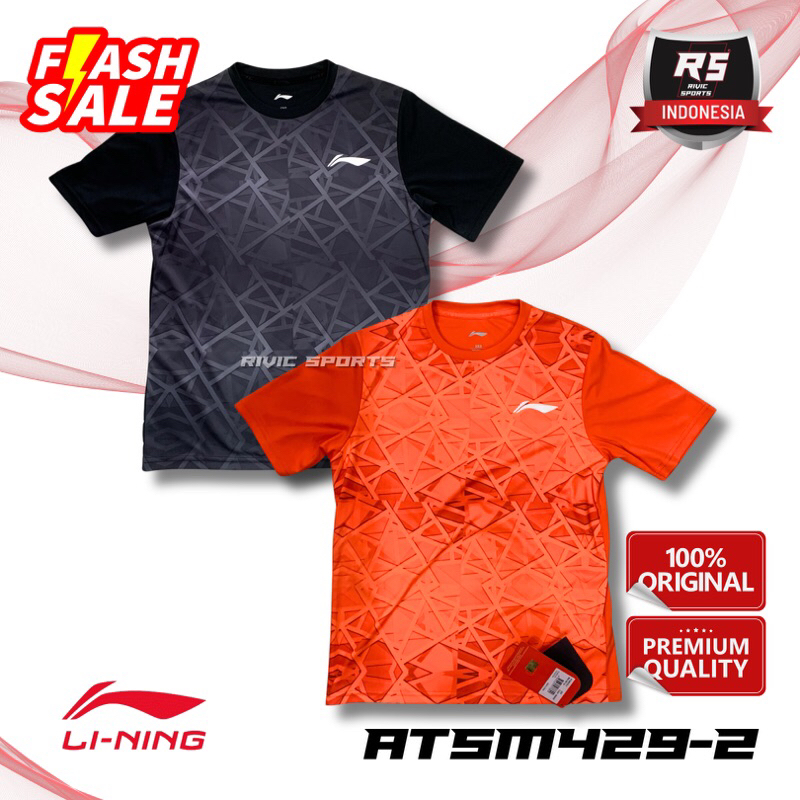 Baju Kaos / Jersey LINING ATSM 429 ATSM429 ORIGINAL BADMINTON TURBO DRY AIR DRY TECHNOLOGY MADE IN C