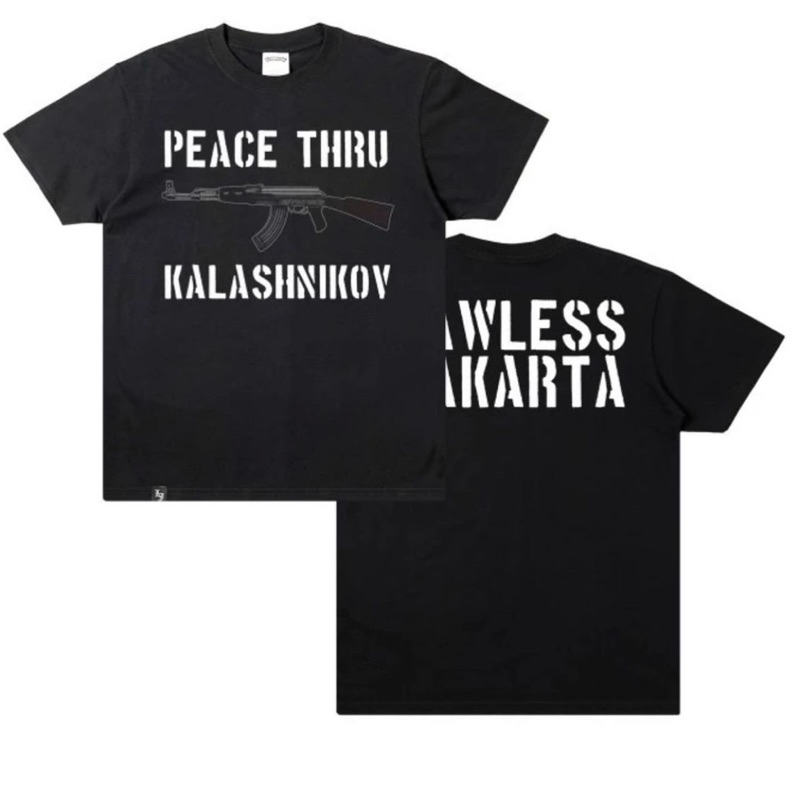 lawless jakarta - peace thru kalashnikov T-shirt