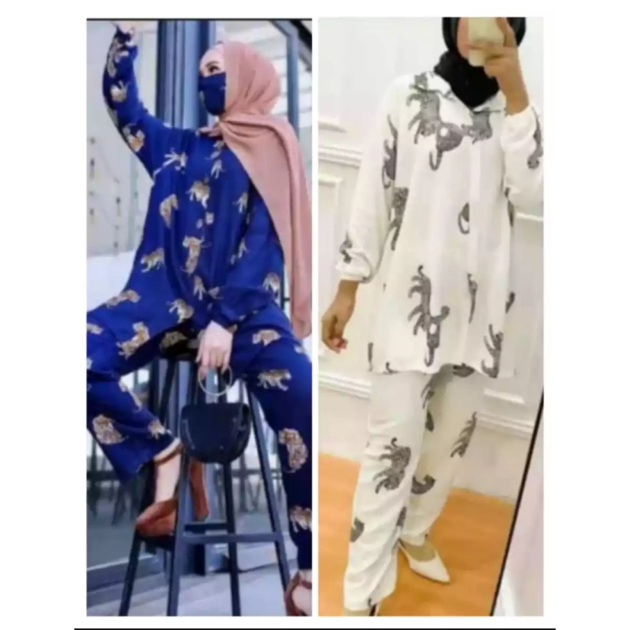 MACAN SET | SETELAN WANITA LENGAN PANJANG | BAHAN RAYON VISCOSE