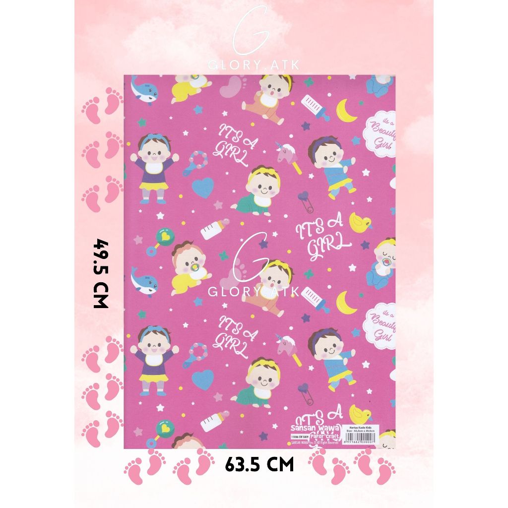 

KERTAS KADO SANSAN WAWA/SANWA BABY GIRL SW5809