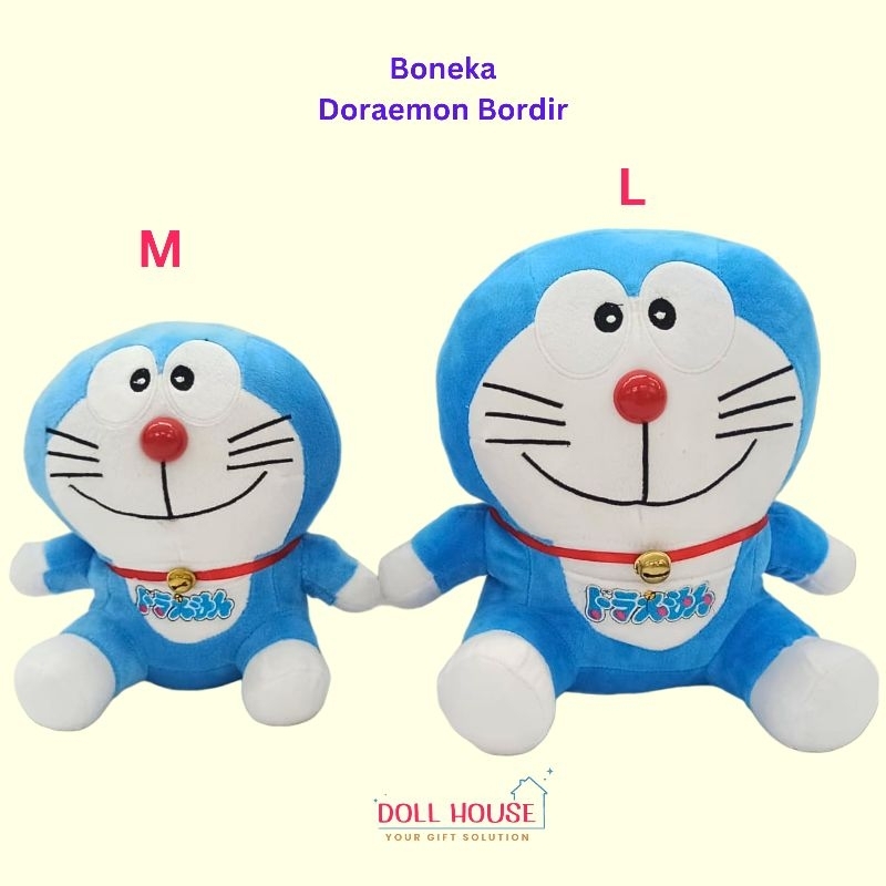 Boneka Doraemon Premium / Boneka Doraemon Bordir / Boneka Doraemon Lucu