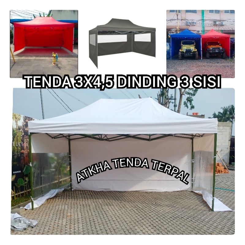 TENDA LIPAT UKURAN 3X4,5 PREMIUM DINDING 3 SISI