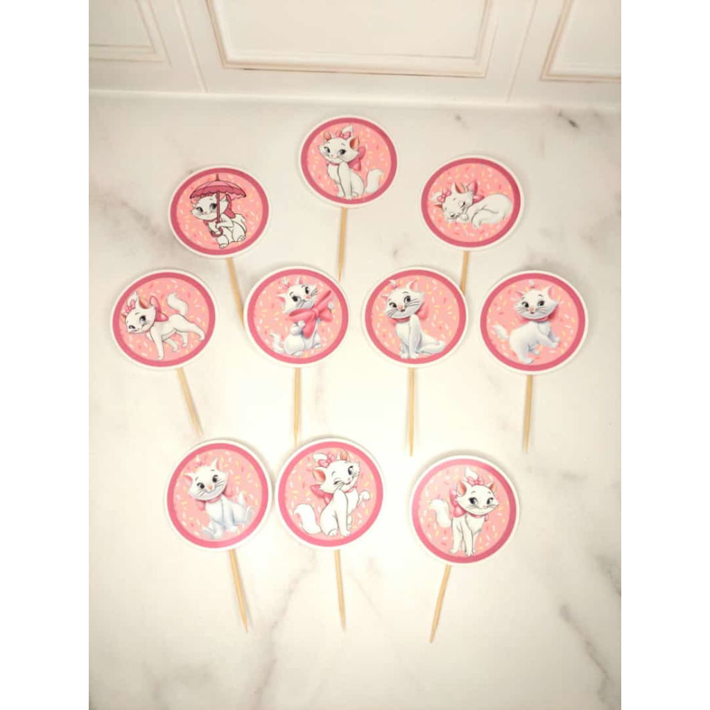 topper cup cake marie cat / topper cupcake marie cat / topper cake kecil / hiasan kue / kucing / mar