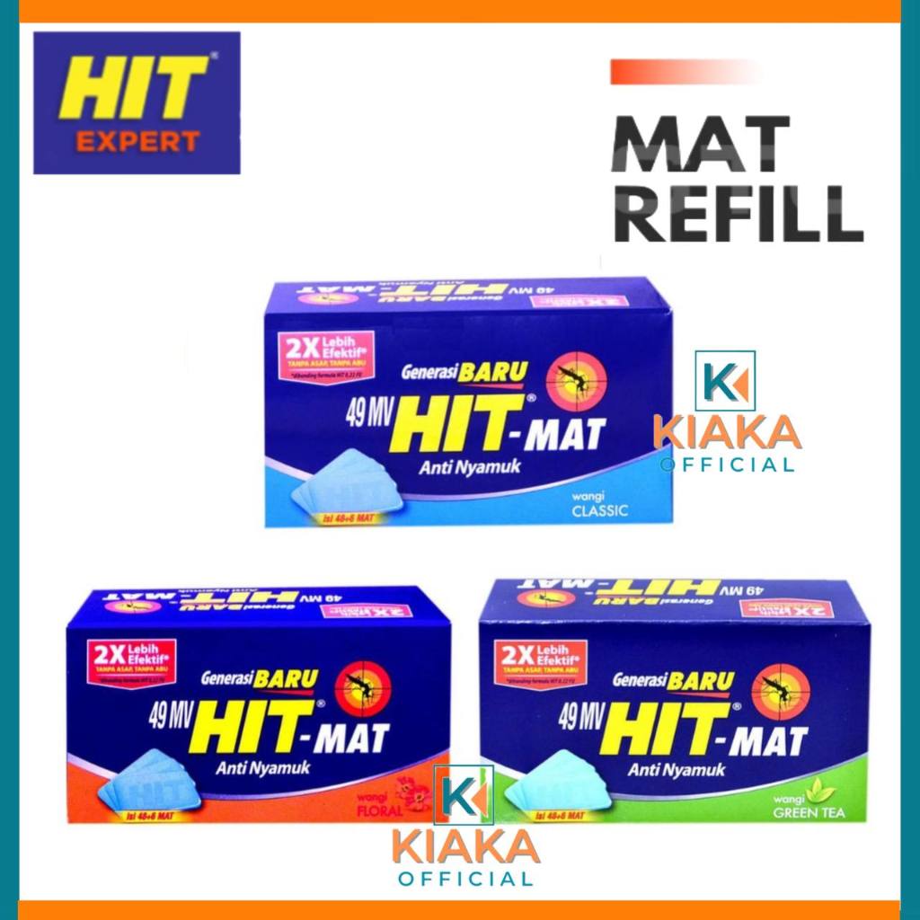 Hit Mat Obat Anti Nyamuk Elektrik Aroma Green, Classic, Floral Tea 18+9 Sachet refill Hit mat refil 