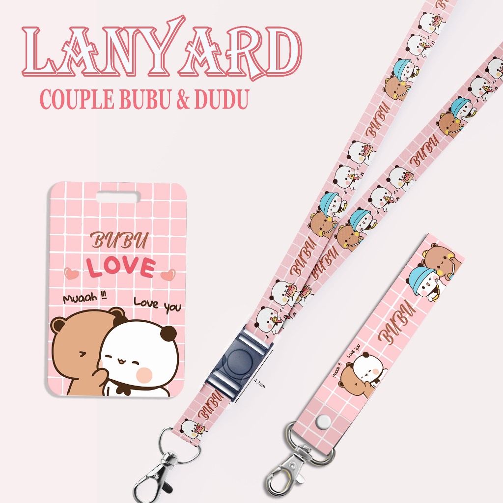 

STRAP LANYARD CARD HOLDER Couple Bubu Dudu Cute Gantungan Kunci, Handphone, ID Card