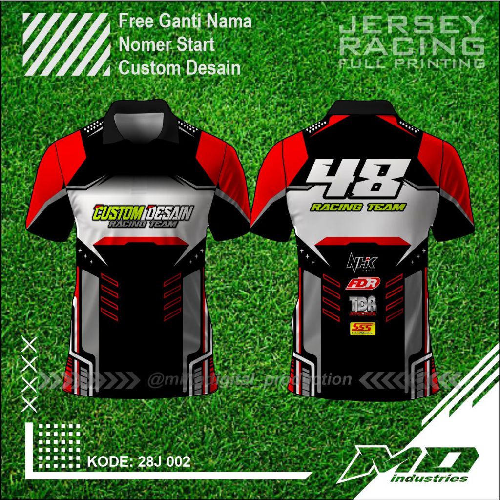 Jersey Balap Desain Keren - Baju Balap Racing Printing - Jersey Simple Keren