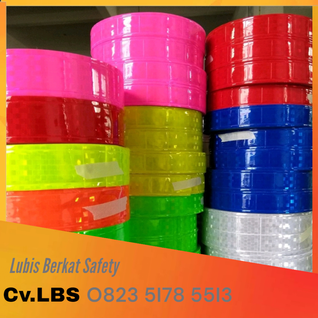 Pita Scotchlite Skotlet Scotlight PVC Reflektif 2,5cm per 1 Meter motif Segitiga / Pita Reflektor Ba