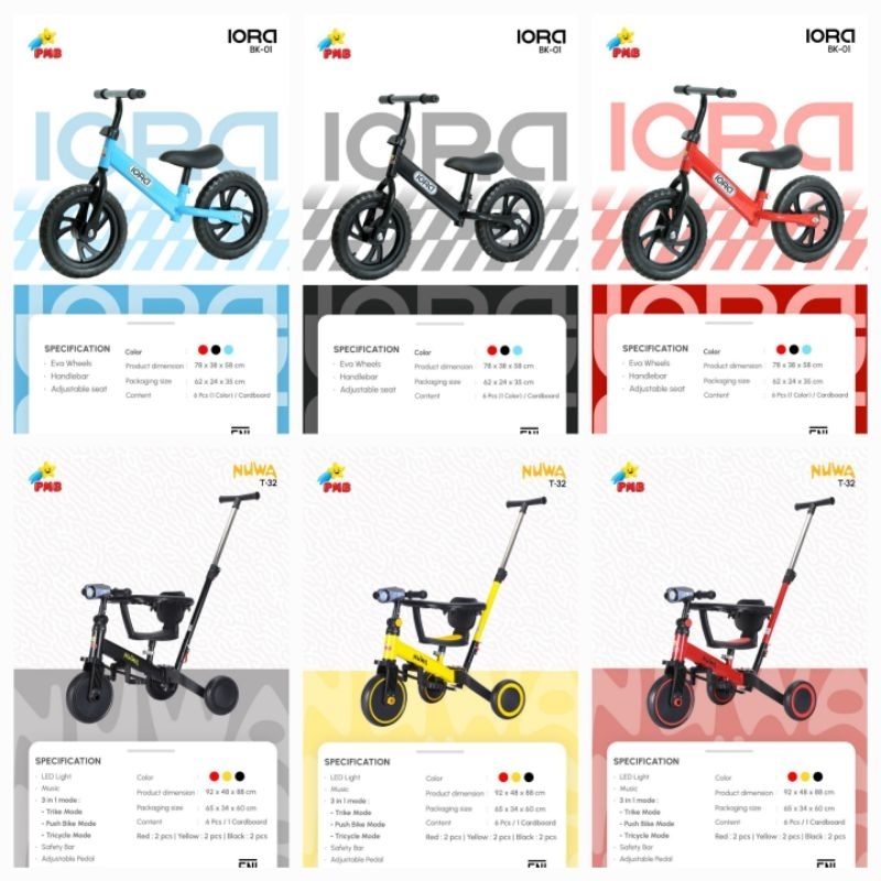push bike, Balance Bike 3 in 1 pmb