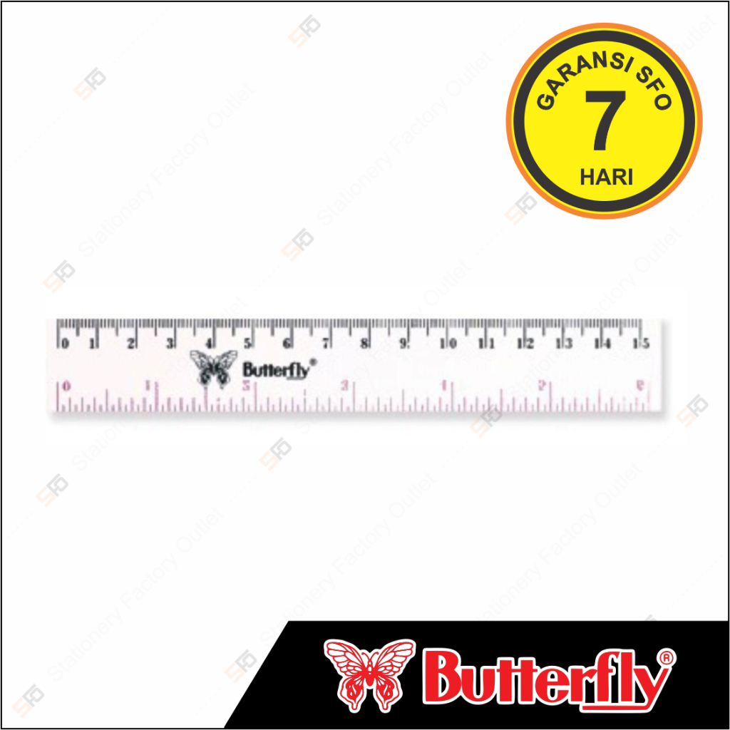 

Penggaris Butterfly 15cm