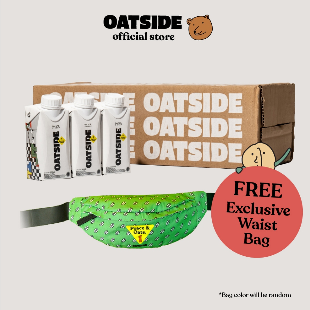 

OATSIDE Mini Cap Oat Milk Barista Blend 200ml (24 Pcs)(Kemasan Tutup Botol) FREE Waist Bag | Susu Oat