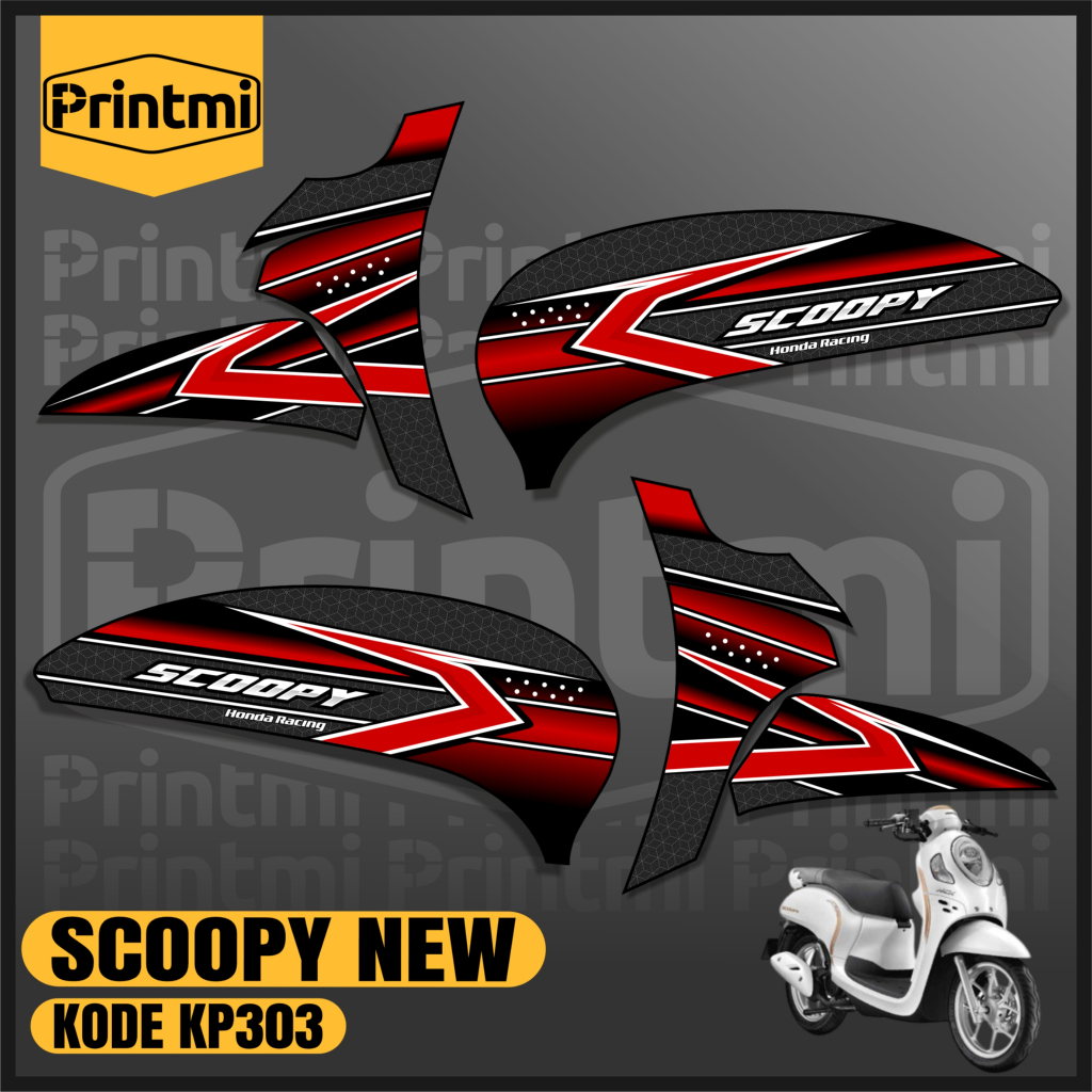 Striping Stiker Motor Scoopy New Prestige 2021-2024 Sporty Variasi Simple Keren List Printmi KP303